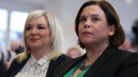 Michelle O'Neill and Mary Lou McDonald at Sinn Fein manifesto launch
