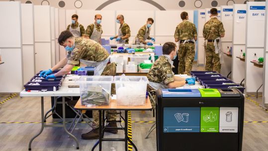 Military personnel support with COVID19 coronavirus response at Desbyshire Gresley Hall DATE UNKNOWN used on 120121 CREDIT MOD