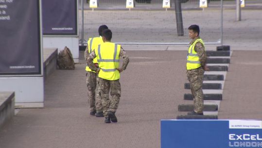 Military personnel working at Excel Nightingale hospital
