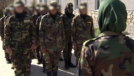 Military training for Afghan women in 2015.