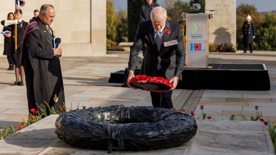 Minister for Veterans and People laid a wreath at the National Memorial Arboretum in Staffordshire 26102024 CREDIT MOD