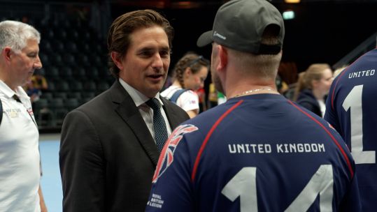 Minister for Veterans' Affairs Johnny Mercer meets Team UK 