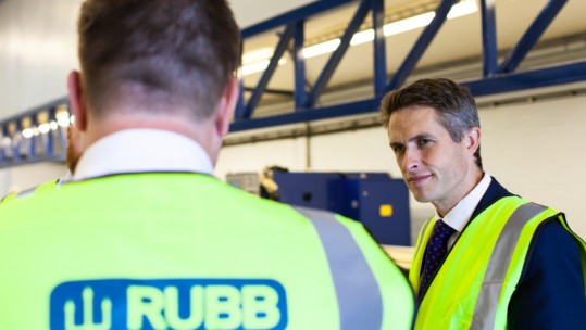 Gavin Williamson visits hanger maker in Gateshead
