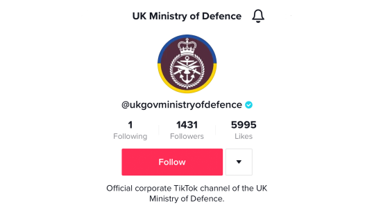 Ministry of Defence TikTok account
