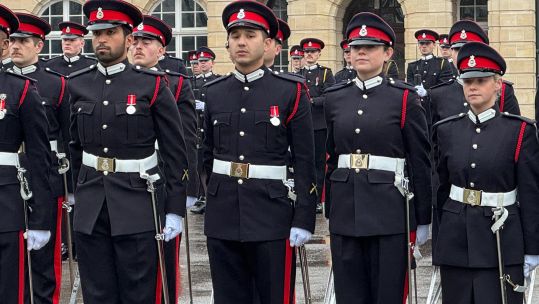 More than a hundred cadets have completed their officer training at the Royal Military Academy Sandhurst 13122024 CREDIT BFBS