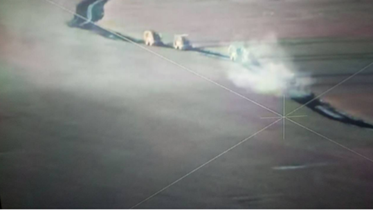 Movement of infantry vehicles towards Berdin CREDIT ARKANGEL RUSSIAN MILITARY BLOG VIA TELEGRAM