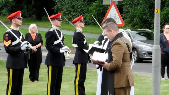 Mr David Evans Funeral Catterick Garrison Camp Centre Roundabout Credit BFBS Catterick