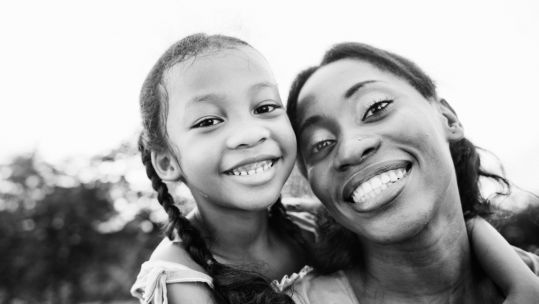 Mum Mother Daughter Child Smiling Black And White Credit rawpixel.com