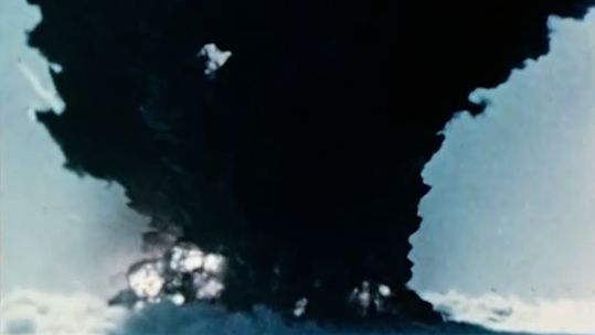 Mushroom cloud following the UK's testing of nuclear weapons