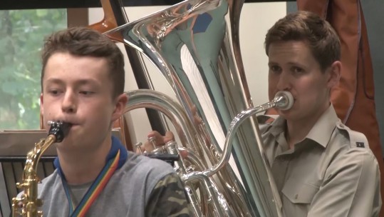 Talented Youngsters Parade With Royal Marines Band