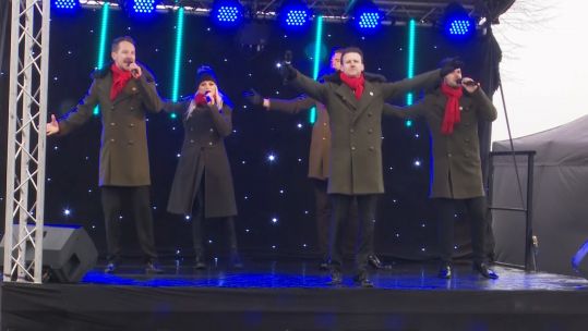 Musicality group perform at Jingle Bell Rock drive-in party for veterans in Ascot 101220 CREDIT BFBS.jpg