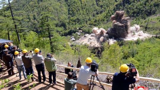 N.K. dismantles nuclear test site North Korea's only known nuclear test site, Punggye-ri 240518 CREDIT PA.jpg