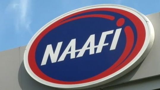 NAAFI shop sign in Germany 090813 CREDIT BFBS