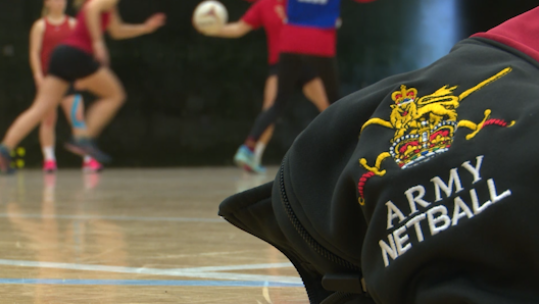 The Army Netball Team prepare for their Inter Services defence at a training session in Aldershot