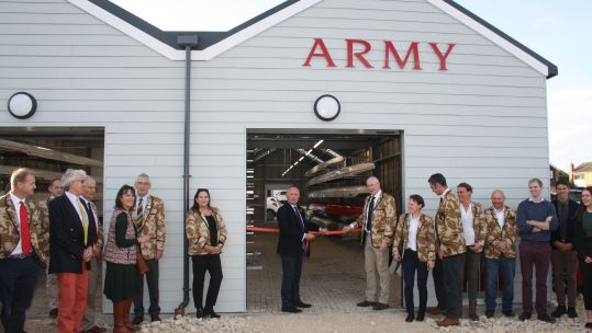 Major General Shaun Burley officially opens the new Army Rowing Boathouse in Abingdon (Credit: Mike Schofield)