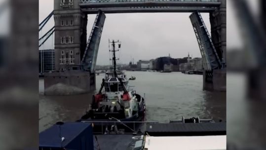 NATO’s mine hunting fleet arriving into London 28022023 CREDIT BFBS