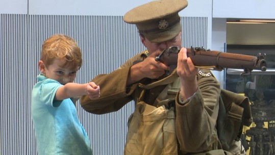 Boy takes part in Father's Day at National Army Museum