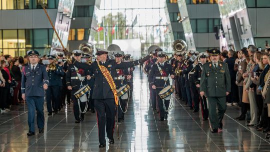 Nato 75th anniversary celebrations Agora Brussels Nato Band 040424 CREDIT NATO