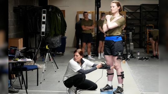 Naval recruit Charlie helping on project collecting data to work on injury prevention 07032024 CREDIT BFBS