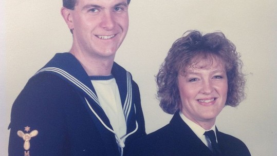 Dominic and Gill in their Navy Days