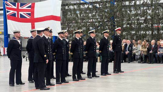 Navy personnel receiving their wings in RNAS Yeovilton parade 