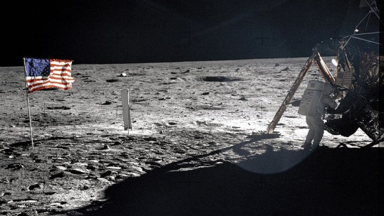 Neil Armstrong on the moon