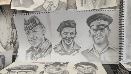 Never Gone portraits of fallen soldiers from Op Banner Credit BFBS 140819