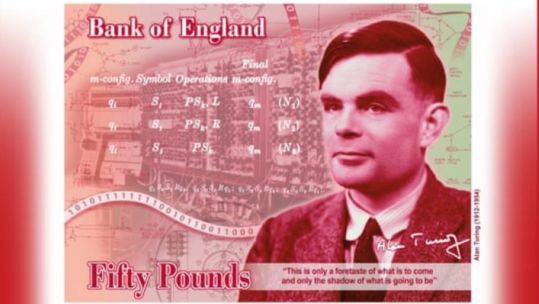 New 50 pound note with Alan Turing