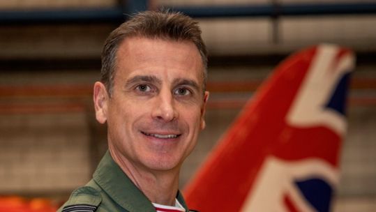 The new Officer Commanding of the Red Arrows Wg Cdr Adam Collins