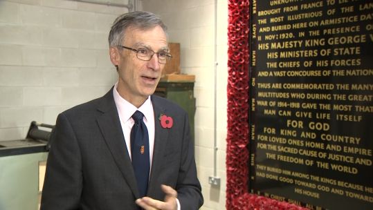 New Veterans Minister Dr Andrew Murrison during a visit to the Poppy Factory
