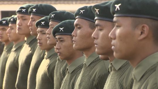	New recruits in line for Gurkha induction training 070219 CREDIT BFBS