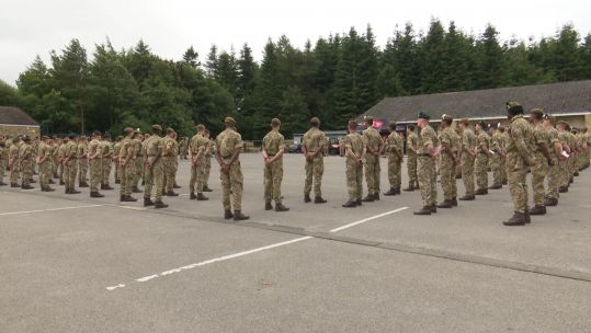 New soldiers pass out of training at ITC behind closed doors.