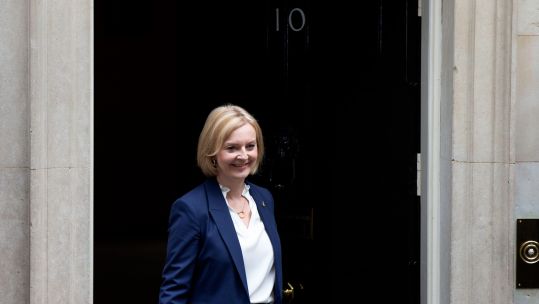 Newly elected Prime Minister Liz Truss leaves 10 Downing Street, London, to attend her first Prime Ministers Questions