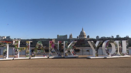 RBL Thank You artwork by the Thames