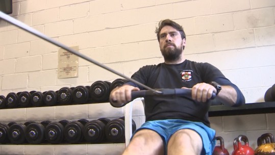 Ex-Royal Marine Chris Shirley trains for Rowing For Rubicon