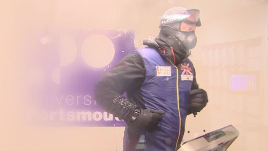 Former army major Rob Shenton training for North Pole marathon