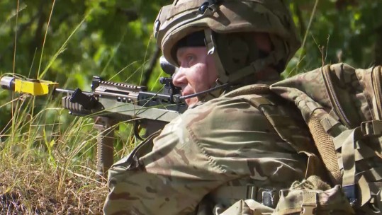 Soldier from 32 Signal Regiment on Exercise Northern Charge in Sennelager 