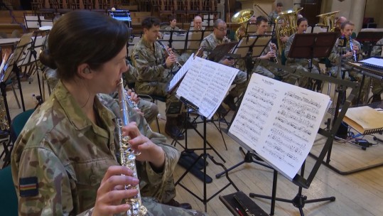 Royal Regiment of Scotland musicians performing