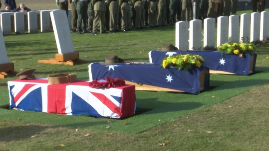 Three unknown soldiers are buried at the Tyne Cot Cemetery near Ypres in Belgium.