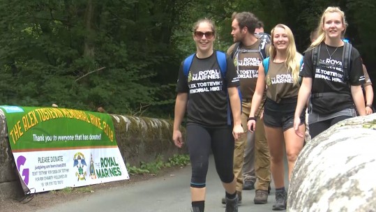 Family and friends of Alex Tostevin on fundraising walk