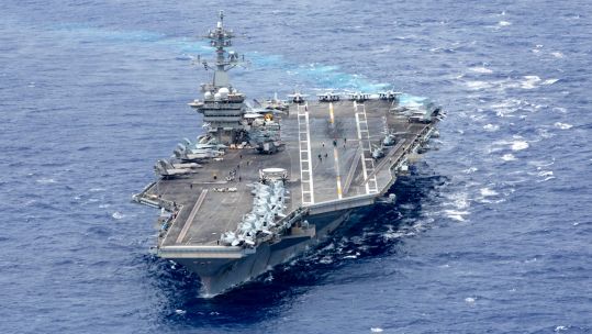 Nimitz-class aircraft carrier USS Abraham Lincoln CVN 72 sails the Pacific Ocean 01082024 CREDIT US Dept of Def