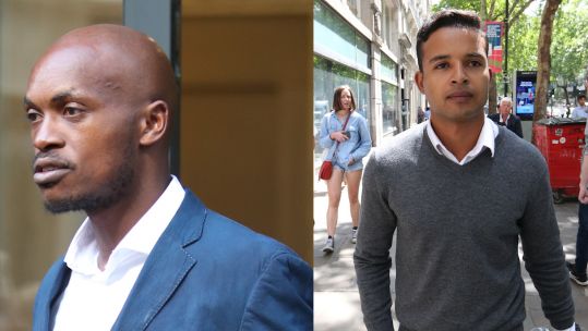 Nkulueko Zulu (left) describes himself as a black South African and Hani Gue (right) describes himself as a black African of Ugandan nationality (Picture: PA).