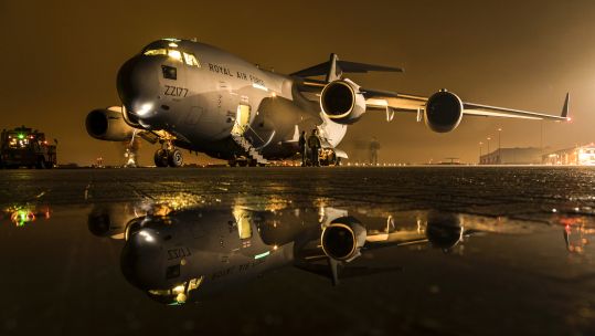 Cover image: An RAF C-17 arrives at RAF Northolt from Sierra Leone in 2019 (Picture: MOD).