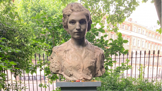 memorial to Noor Inayat Khan SOE agent in Gordon Square London