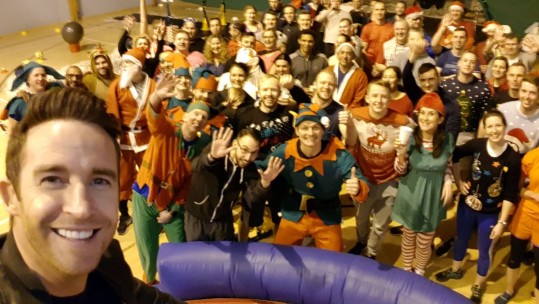 Jay James Hal Stewart Northwood HQ It's A Knock Out Christmas Festive