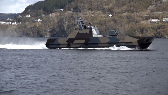 Norway's Skjold-class combat ship 080524 CREDIT BFBS