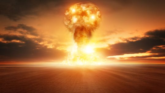 A modern nuclear bomb explosion in the desert (Picture: James Thew / Alamy).