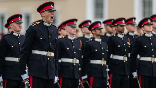 Officer Cadets pass out at the Sovereign's Parade (Picture: MOD).