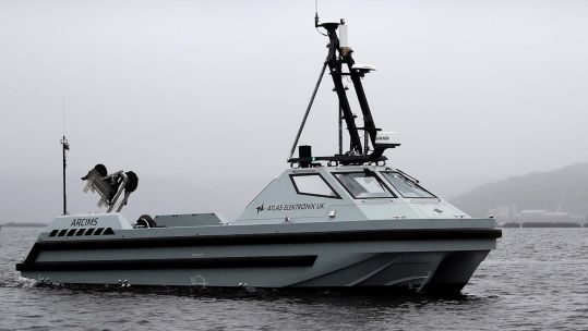 One of the Project Wilton boats searches Faslanes waters on a winters day 30112023 CREDIT Royal Navy