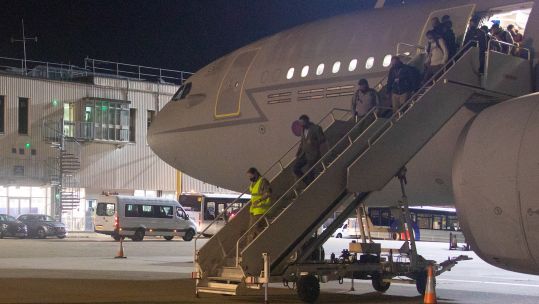 Operation PITTING First Flight Of Evacuated British Embassy staff and British Nationals Arrive RAF Brize Norton From Afghanistan Voyager 160821 CREDIT MOD